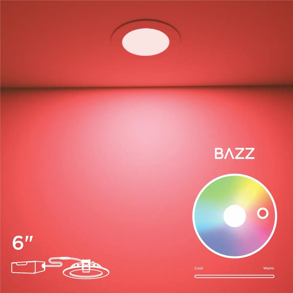 4" Smart Wi-Fi Color + White LED Recessed Light Fixture (4-Pack) - Image 3