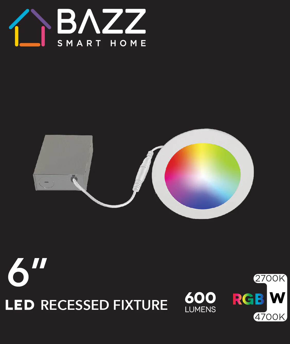 4" Smart Wifi RGB LED White Recessed Light Fixture - Image 3